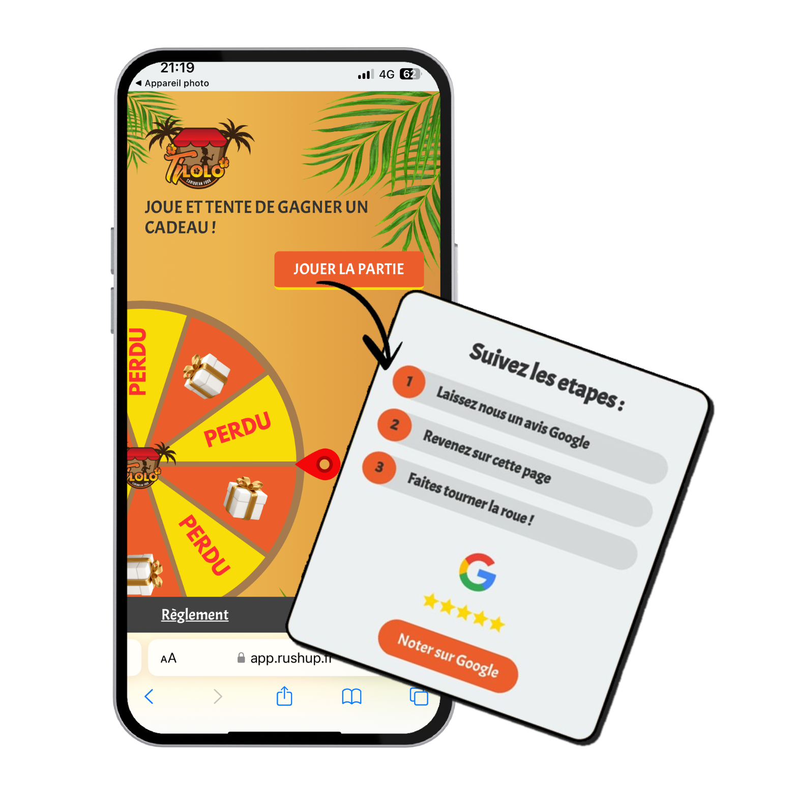 Jeu de roue sur telephone